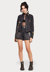 Faela Fairy Embroidered Denim Short 24" / US 2