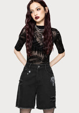 Reina Celestial Embroidered Denim Short 24" / US 2