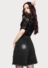 Reina Celestial Embroidered Denim Short 24" / US 2