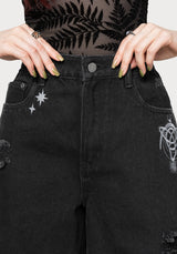 Reina Celestial Embroidered Denim Short 24" / US 2