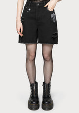 Reina Celestial Embroidered Denim Short 24" / US 2