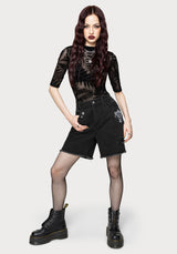 Reina Celestial Embroidered Denim Short 24" / US 2