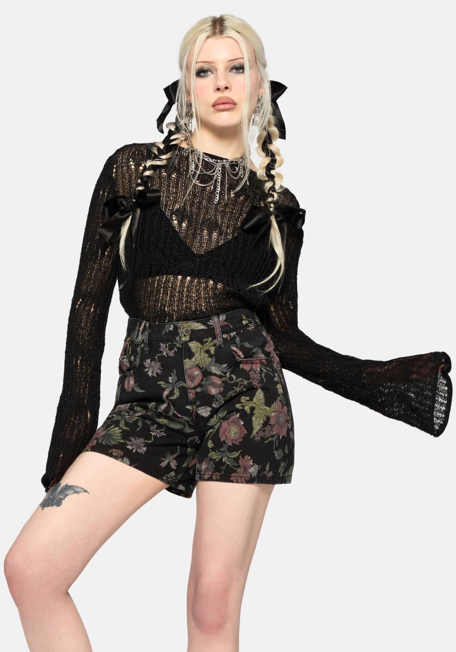 Poison Eden Print Denim Short 24" / US 2