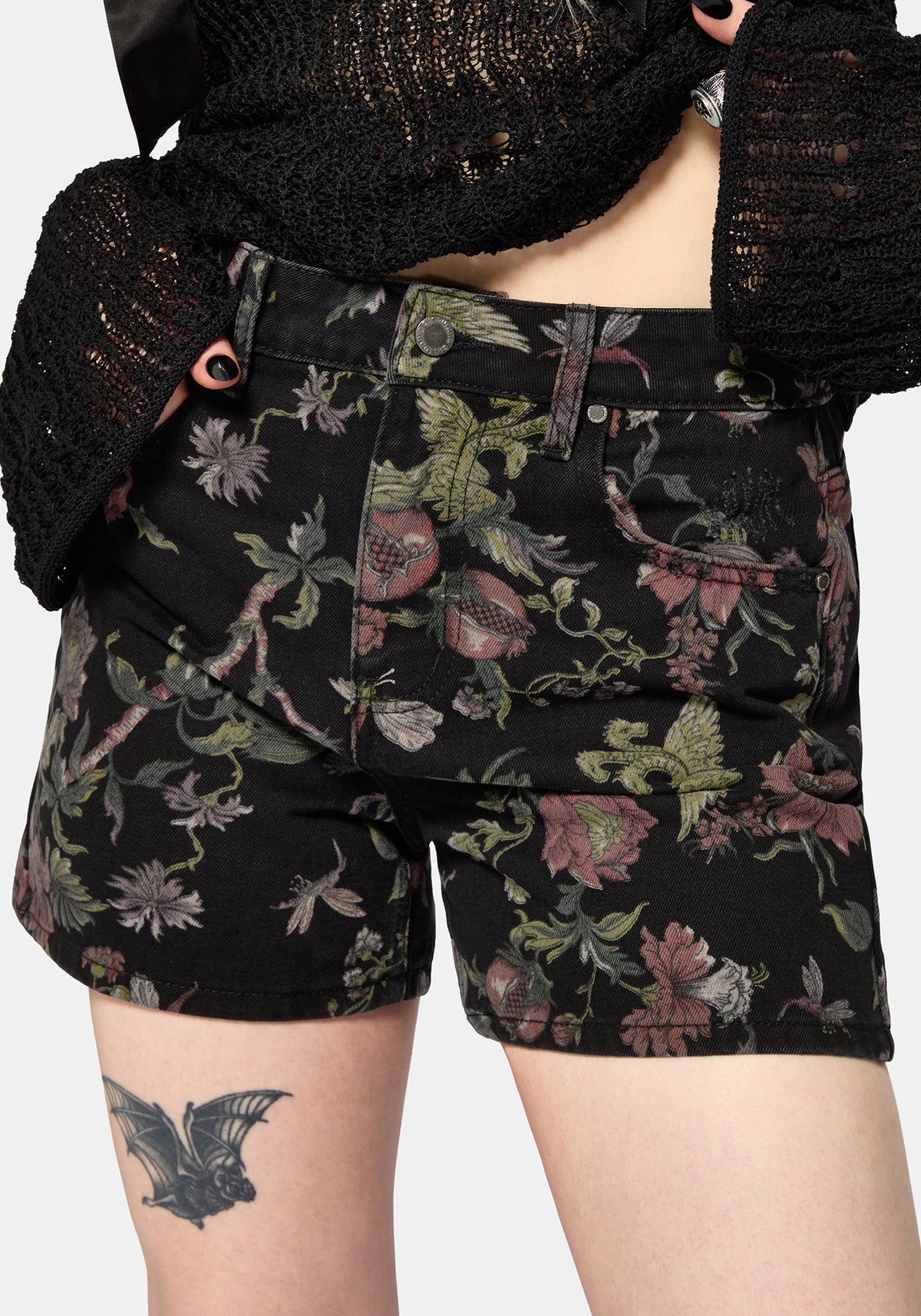 Poison Eden Print Denim Short 24" / US 2
