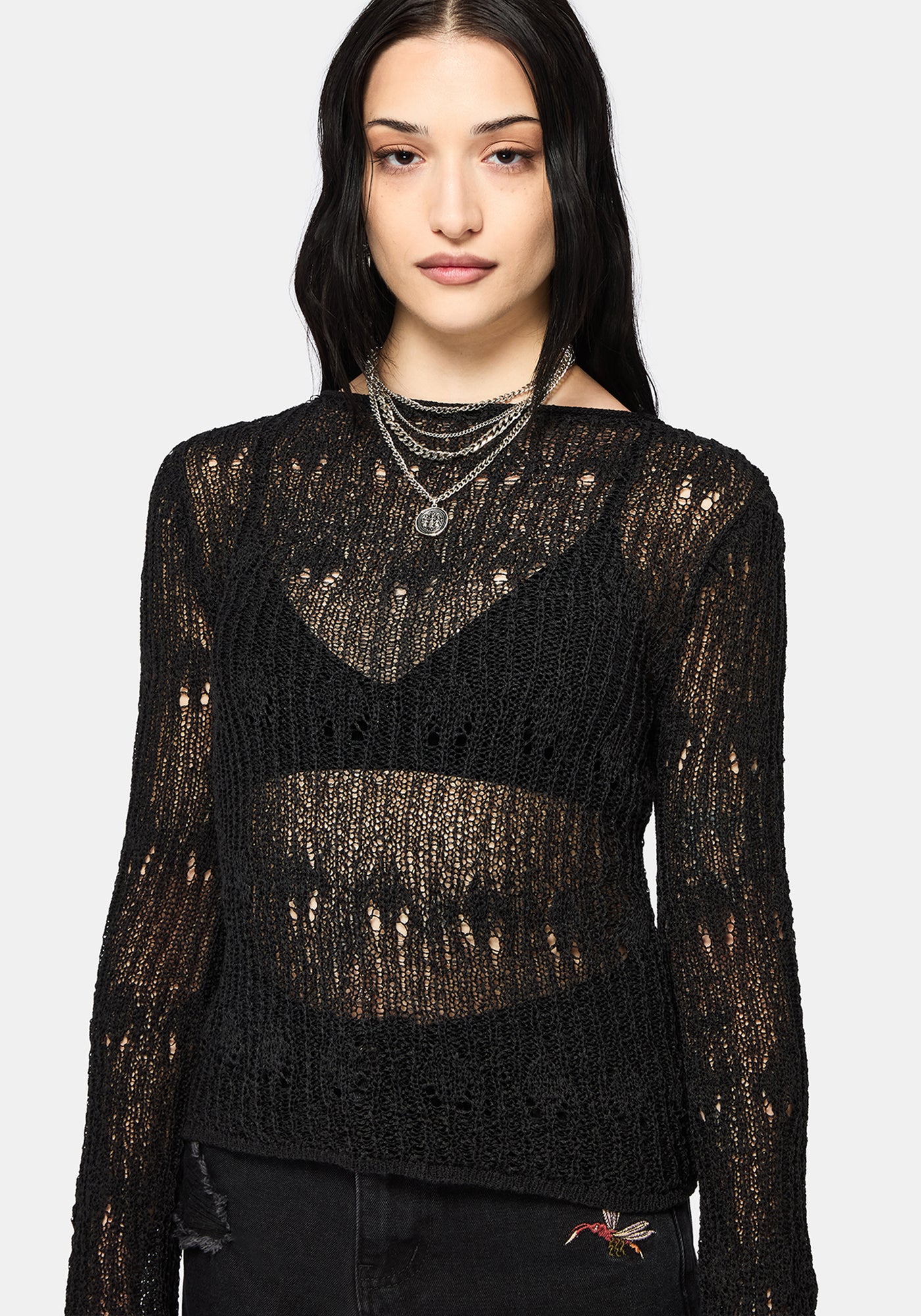 Damien Ladder Knit Top - Black – Disturbia