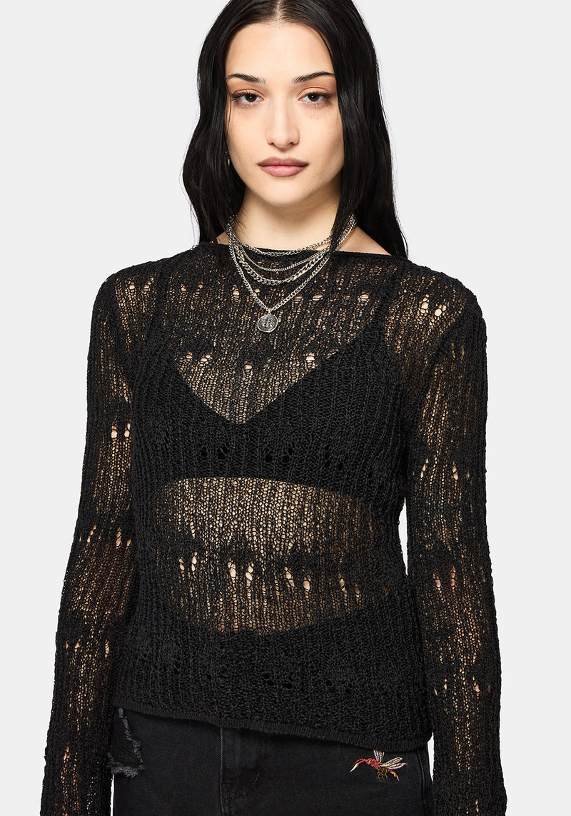 Damien Ladder Knit Top - Black – Disturbia