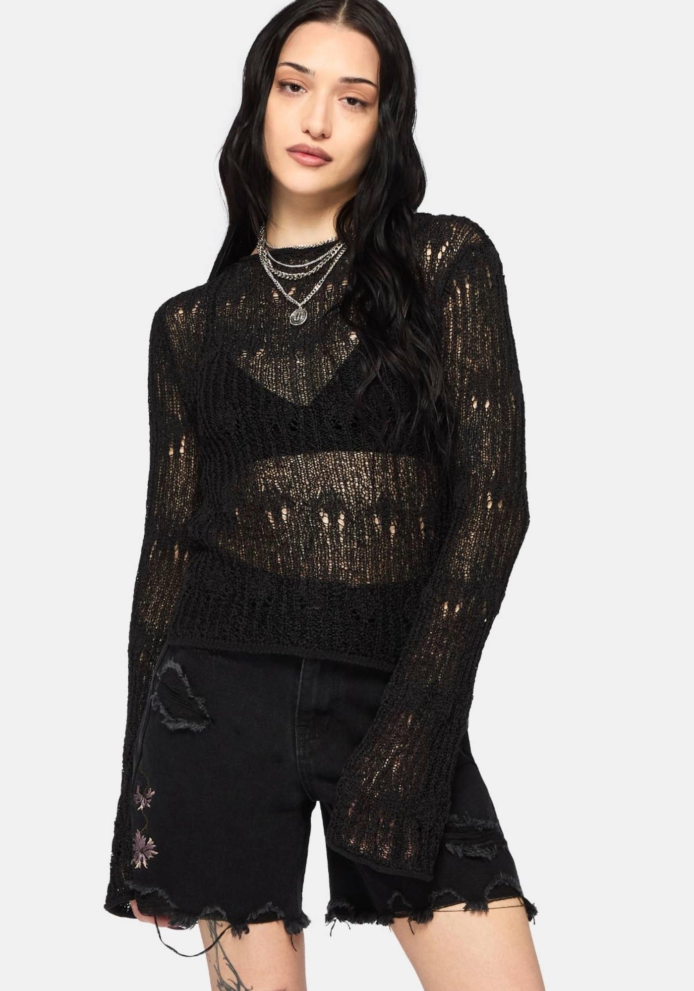 Damien Ladder Knit Top - Black – Disturbia