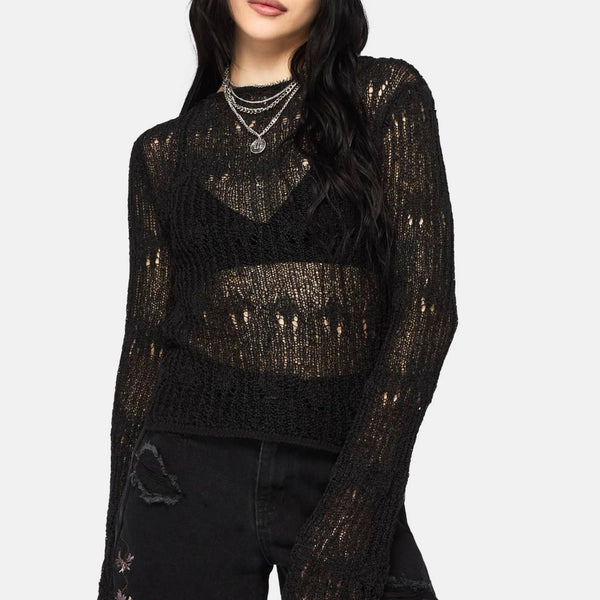 Damien Ladder Knit Top - Black – Disturbia