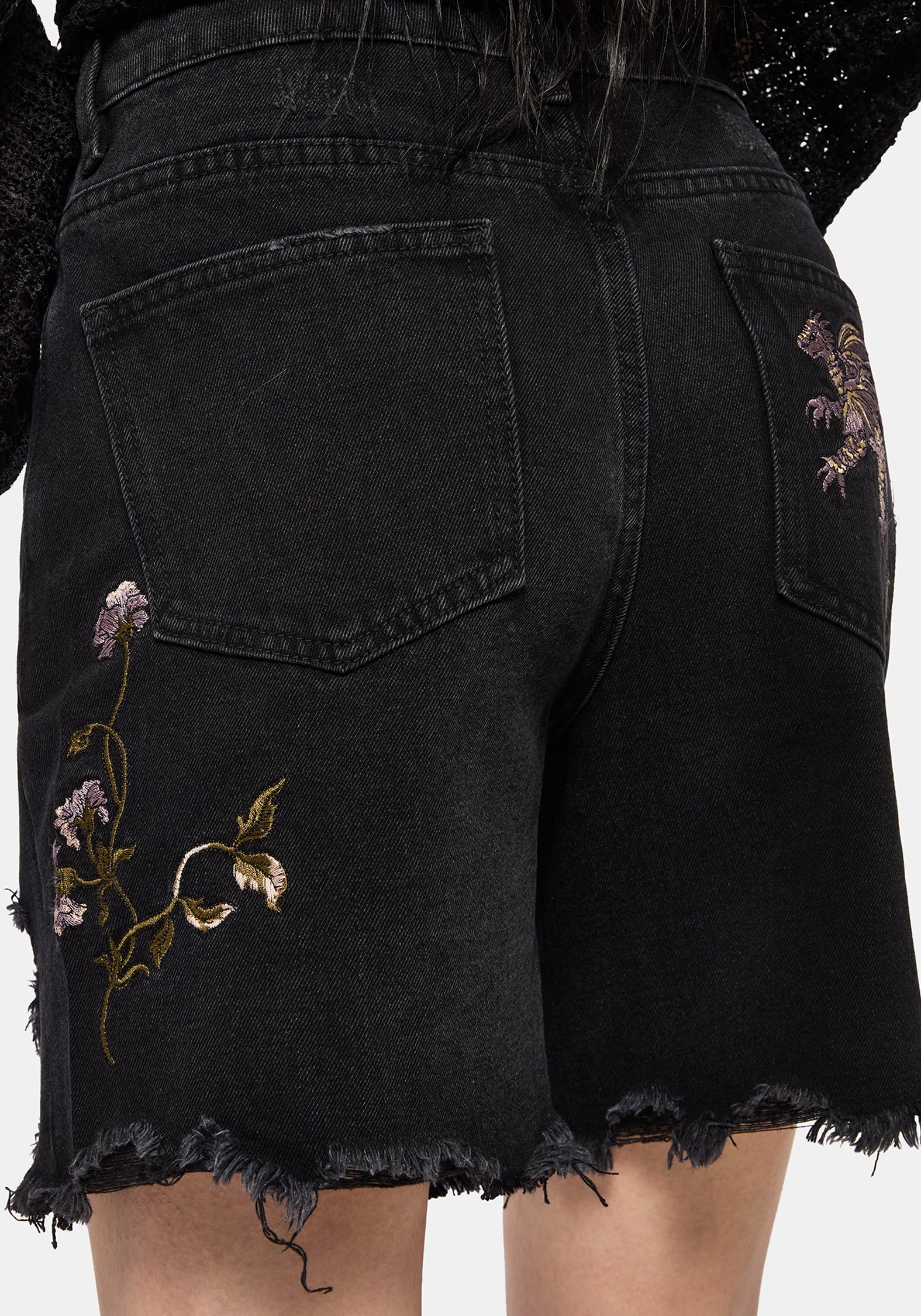 Poison Eden Embroidered Denim Short – Disturbia