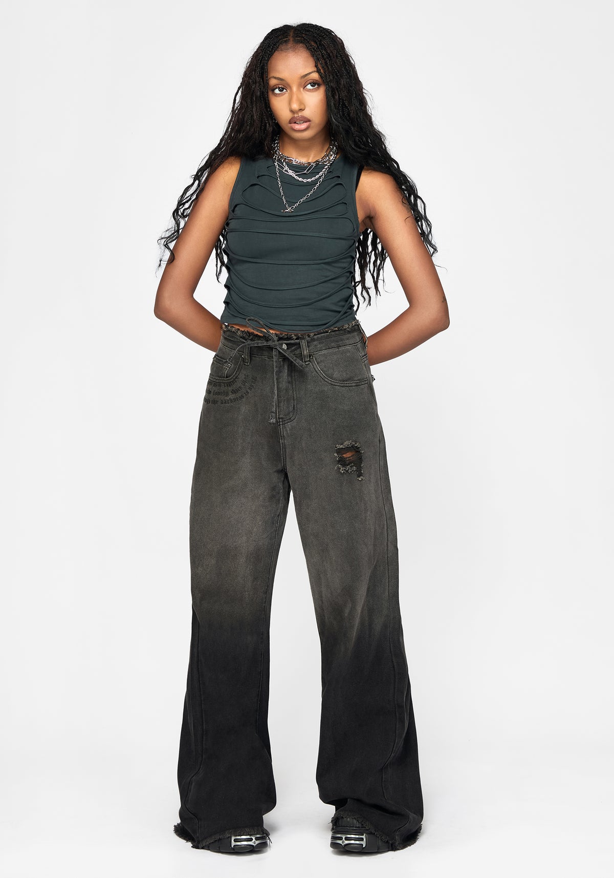Zena Ombre Relaxed Wide Leg Jean