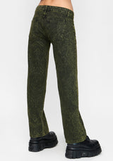 CANCELLED - Narcissa Snake Print Low Rise Straight Leg Jean