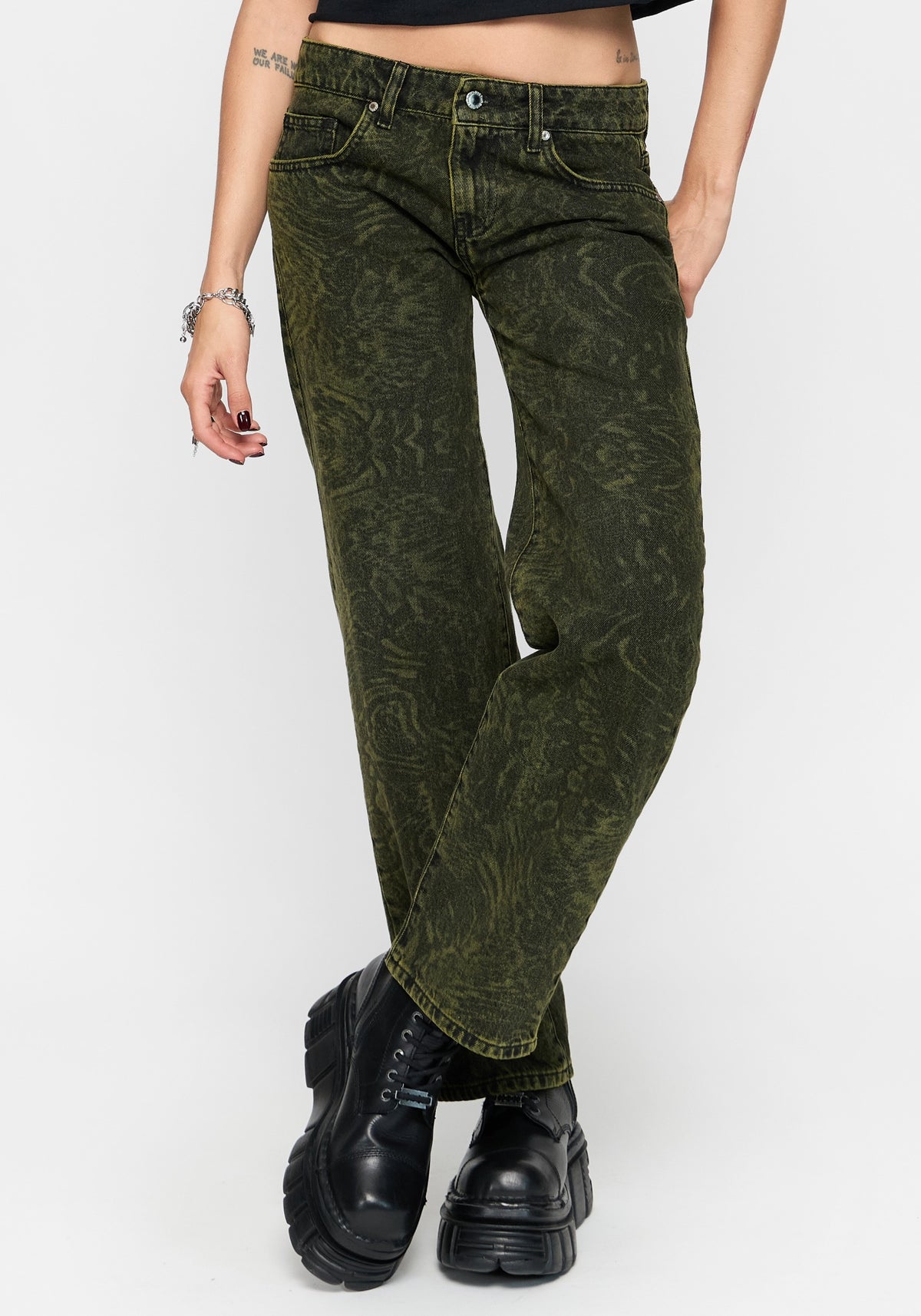 CANCELLED - Narcissa Snake Print Low Rise Straight Leg Jean