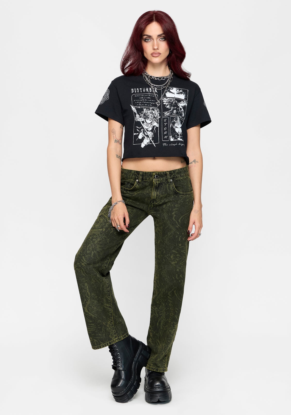 CANCELLED - Narcissa Snake Print Low Rise Straight Leg Jean