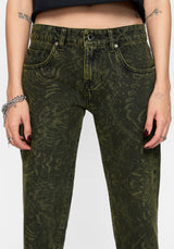 CANCELLED - Narcissa Snake Print Low Rise Straight Leg Jean