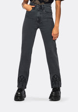 Occult Embroidered Straight Leg Jeans