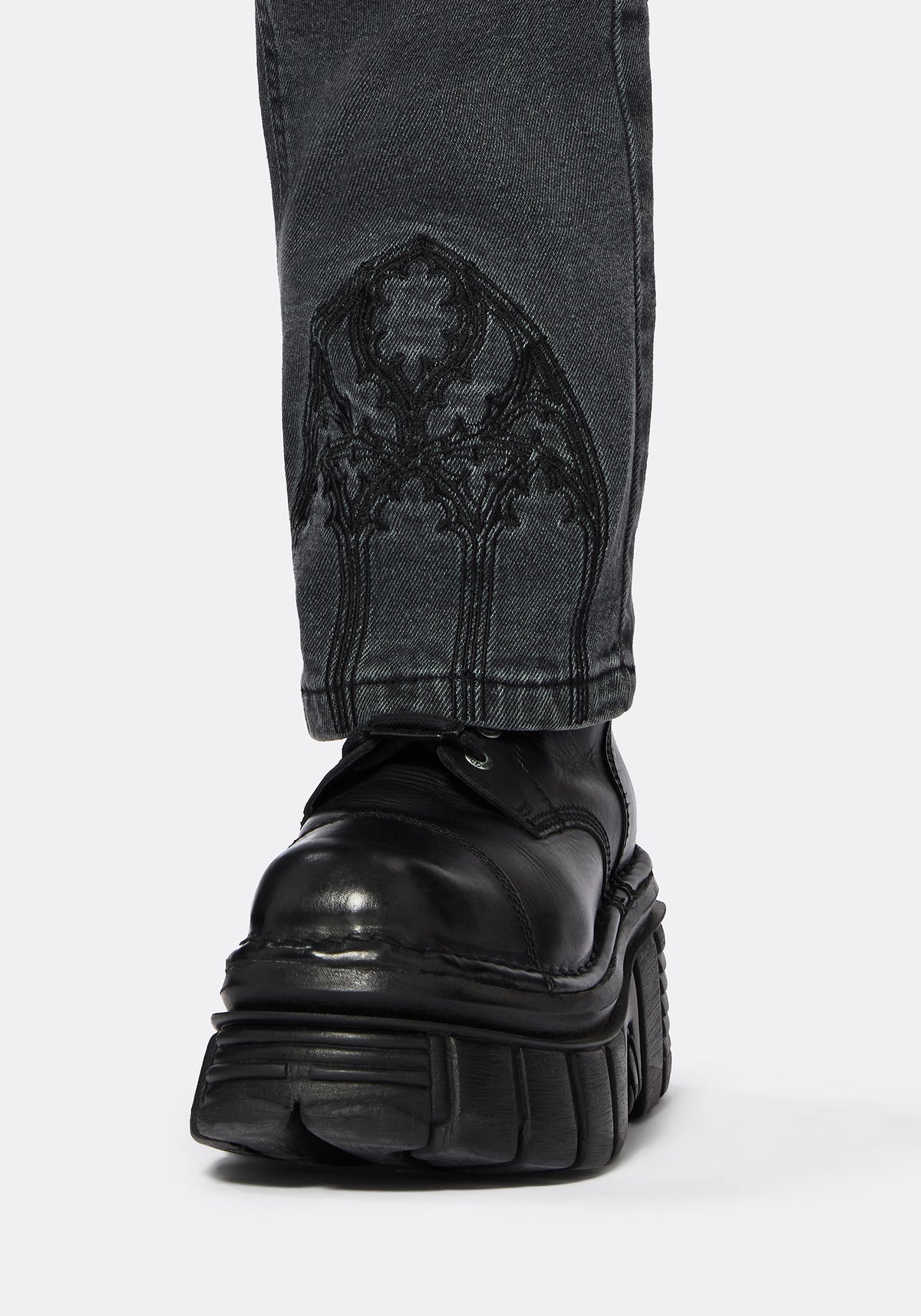 Occult Embroidered Straight Leg Jeans
