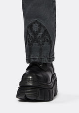 Occult Embroidered Straight Leg Jeans