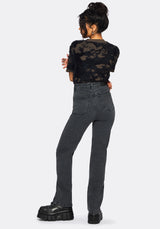 Occult Embroidered Straight Leg Jeans