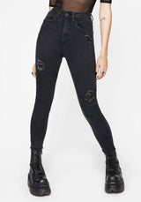 Void Embroidered Pocket Skinny Jeans