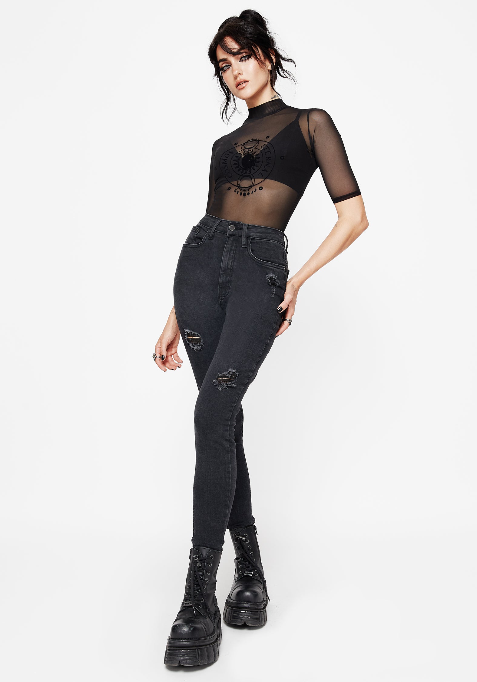 Void Embroidered Pocket Skinny Jeans – Disturbia