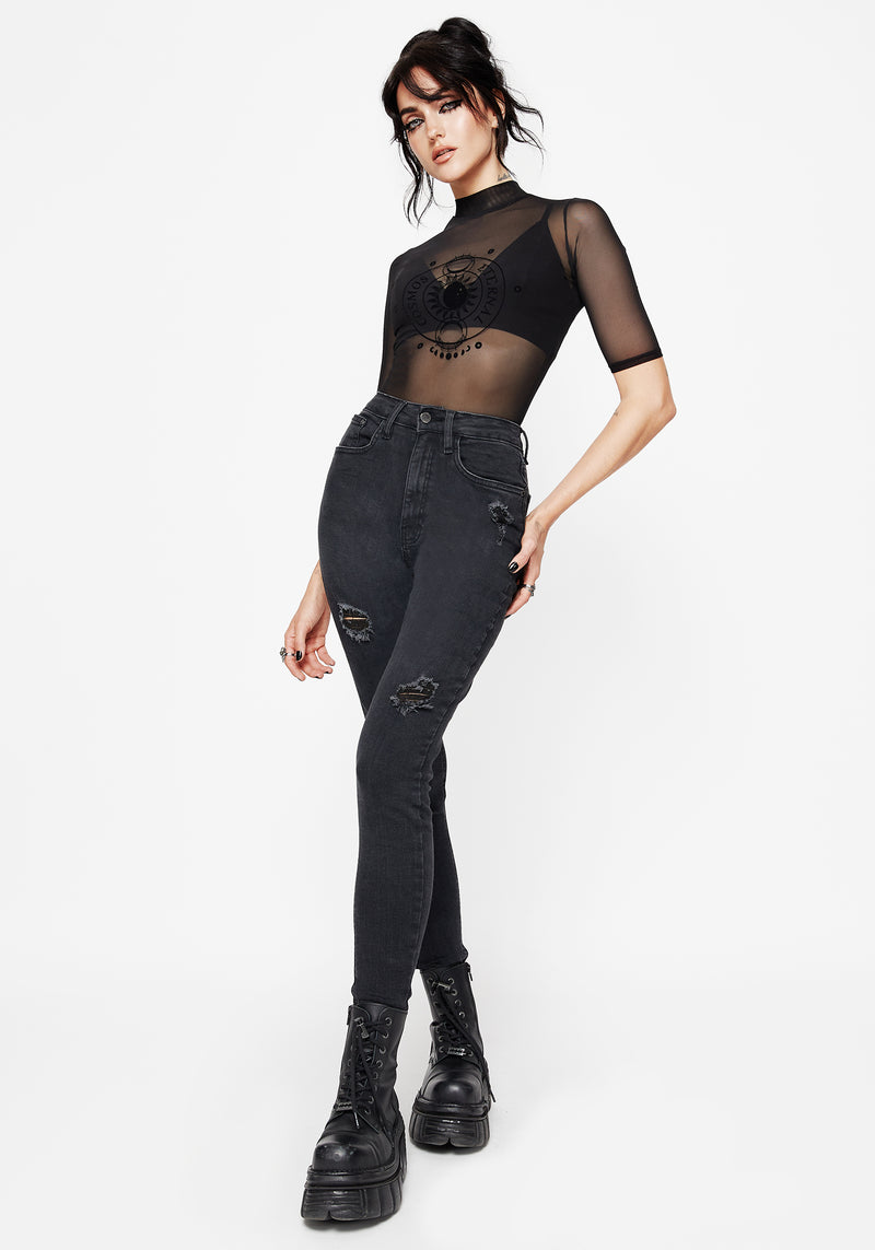 Void Embroidered Pocket Skinny Jeans