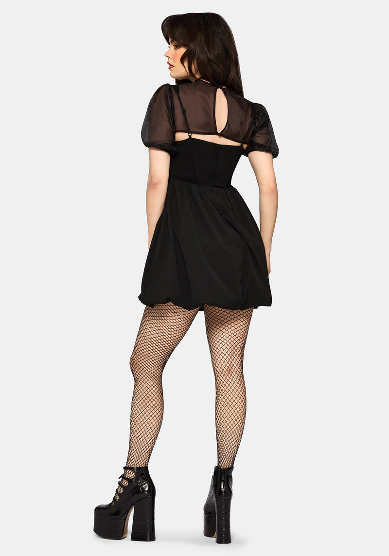 Miranda Puff Sleeve Lace Up Mini Dress – Disturbia