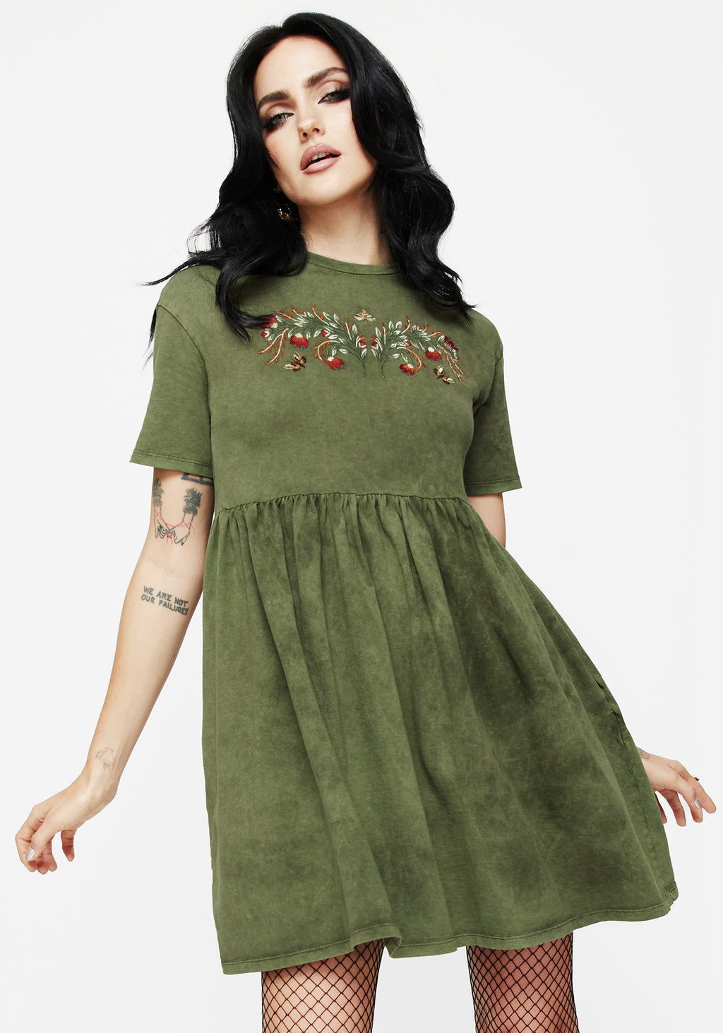 cotton skater dress Copia Embroidered Cotton Jersey Skater Dress