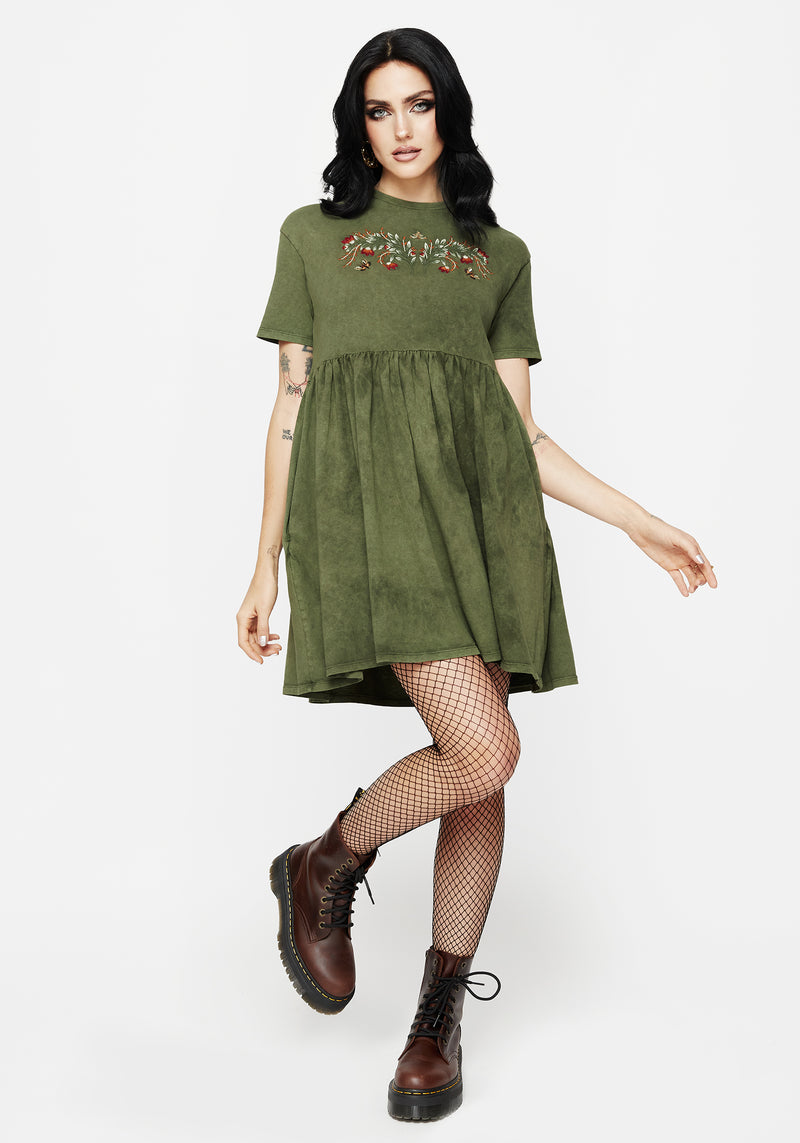 Copia Embroidered Cotton Jersey Skater Dress | Disturbia Copia Embroidered Cotton Jersey Skater Dress | Disturbia