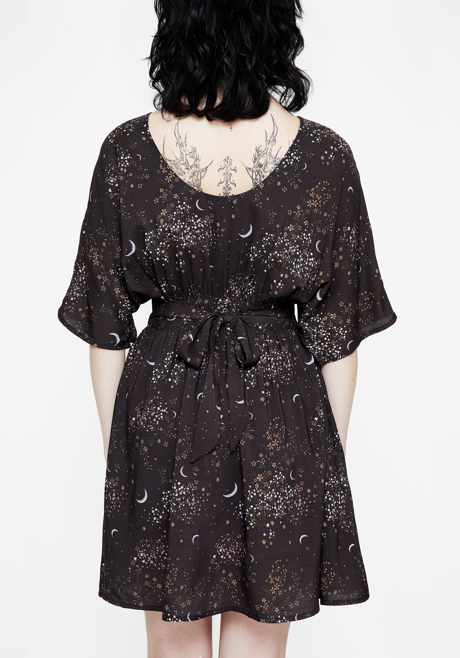 Peaseblossom Celestial Tie Back Mini Dress