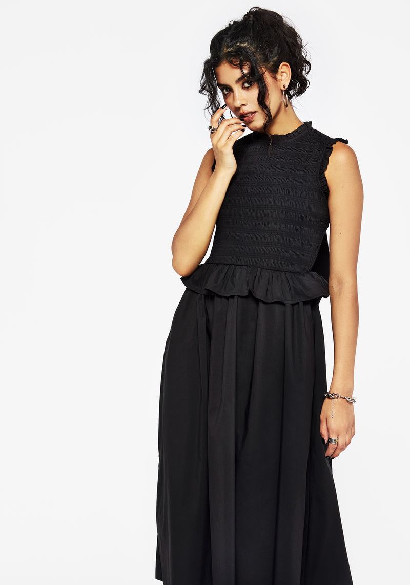 Veronica Cotton Smocked Bodice Bow Detail Midi Dress | Disturbia - Shop Women's Gothic, Alternative & Dark Romantic Fashion, Accessories & Homeware Veronica Cotton Smocked Bodice Bow Detail Midi Dress | Disturbia - Shop Women's Gothic, Alternative & Dark Romantic Fashion, Accessories & Homeware