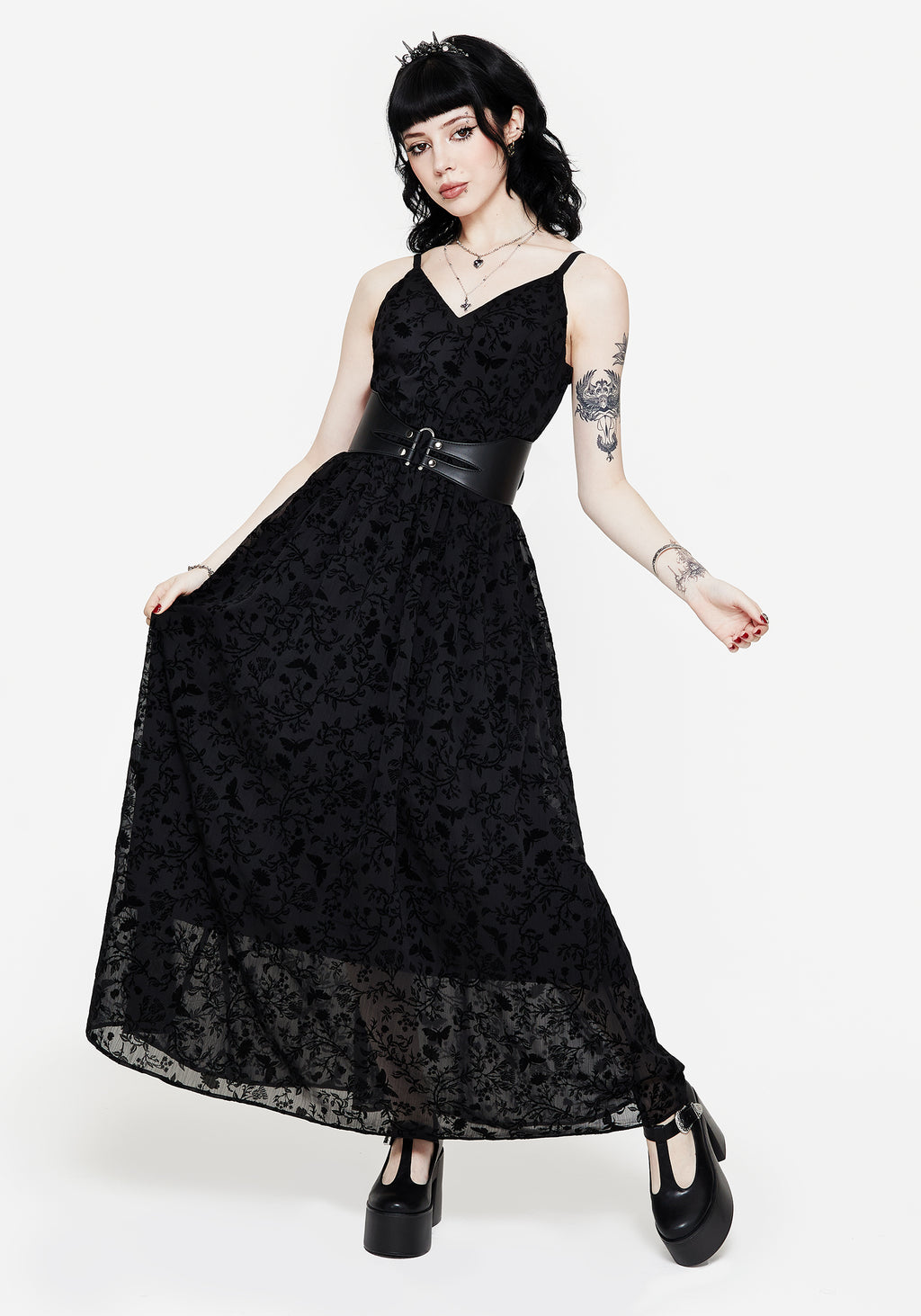 black chiffon cami dress Smitten Sweetheart Neckline Chiffon Midi Dress Black