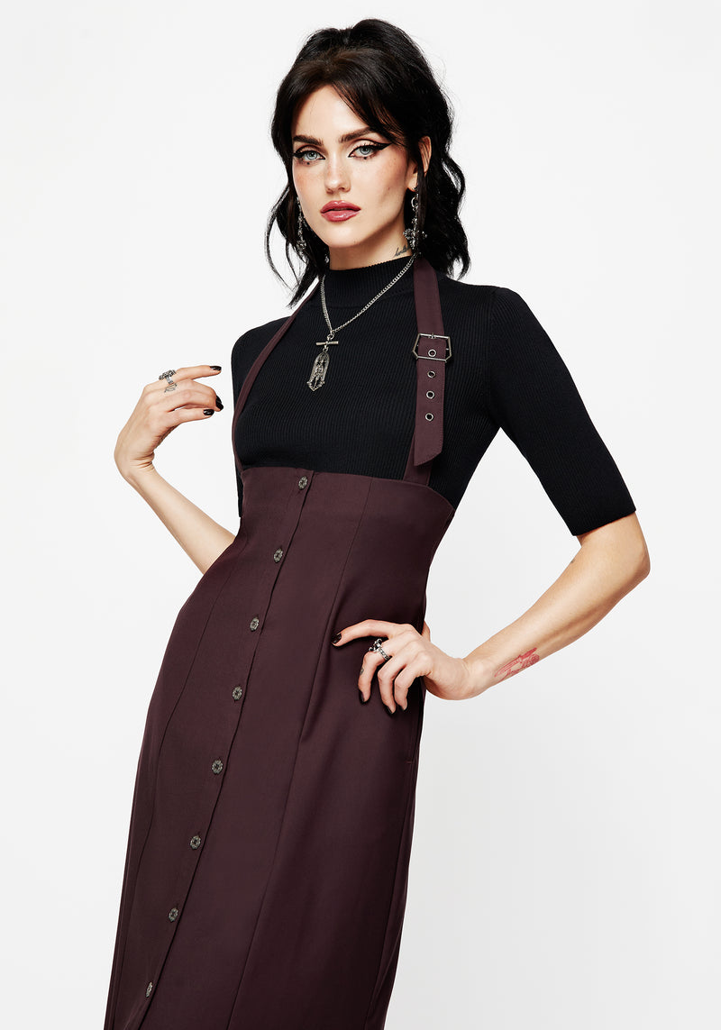 New Age Halter Neck Pinafore Midi Dress | Disturbia - Shop Women's Gothic, Alternative & Dark Romantic Fashion, Accessories & Homeware New Age Halter Neck Pinafore Midi Dress | Disturbia - Shop Women's Gothic, Alternative & Dark Romantic Fashion, Accessories & Homeware