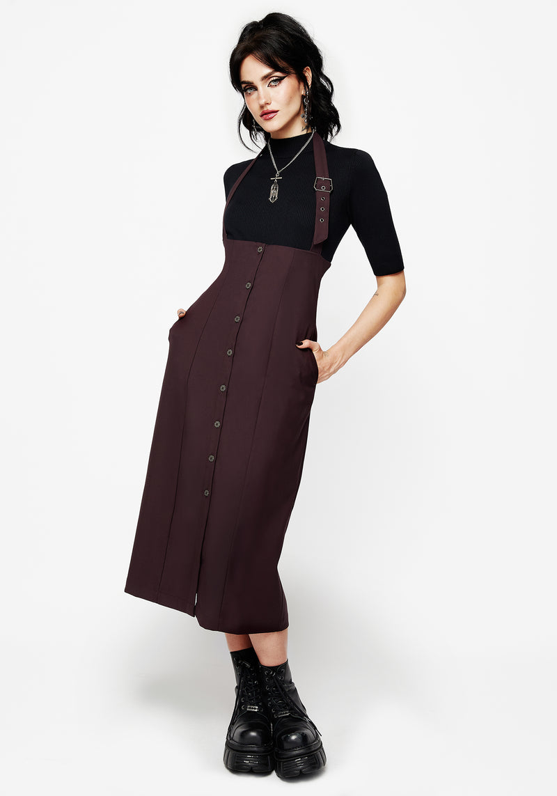 New Age Halter Neck Pinafore Midi Dress | Disturbia - Shop Women's Gothic, Alternative & Dark Romantic Fashion, Accessories & Homeware New Age Halter Neck Pinafore Midi Dress | Disturbia - Shop Women's Gothic, Alternative & Dark Romantic Fashion, Accessories & Homeware