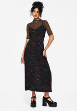 Phoenix Dragon Printed Cami Midi Dress