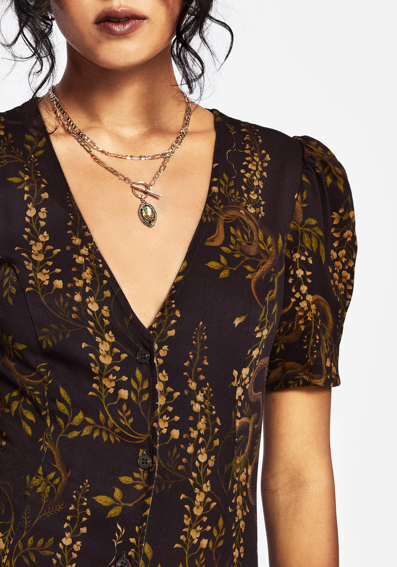 Azazel Snake Printed Midaxi Dress Disturbia Azazel Snake Printed Midaxi Dress Disturbia