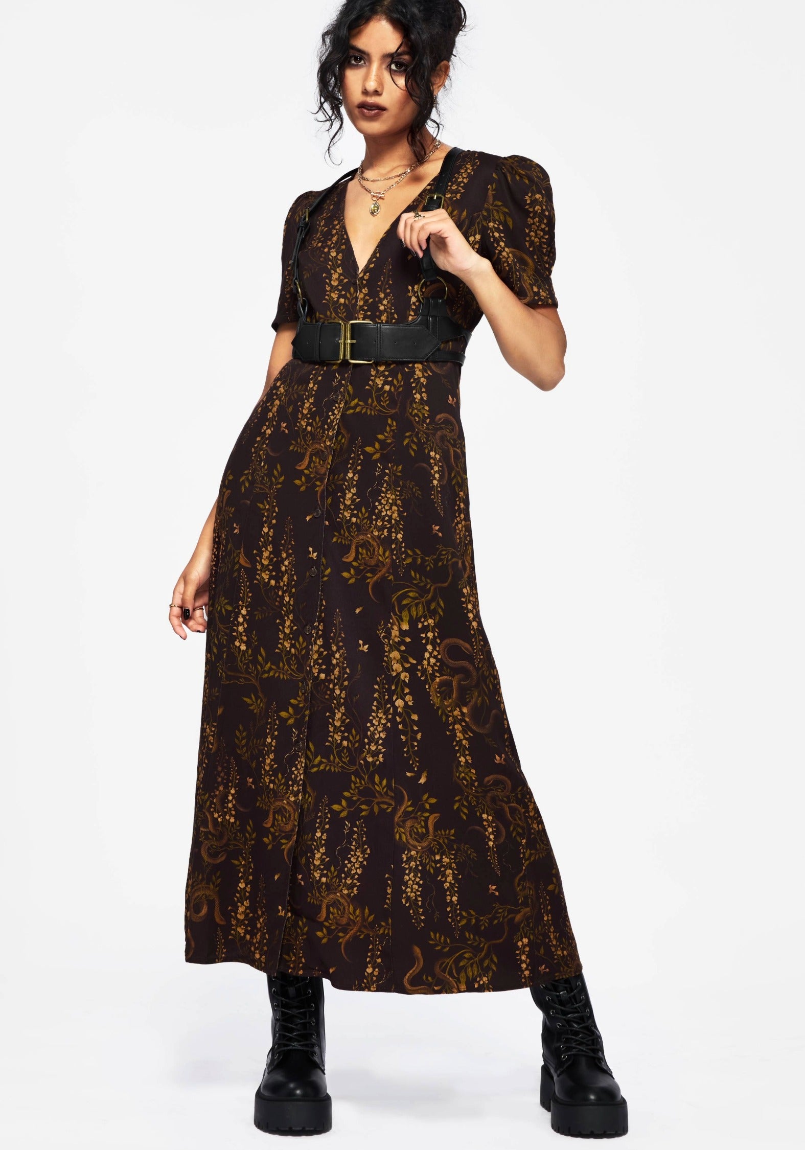 Azazel Snake Printed Midaxi Dress – Disturbia