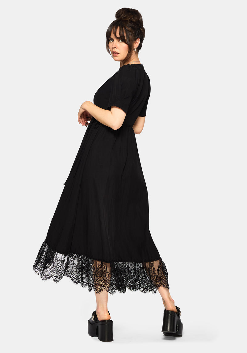 Sorelle Lace Hem Wrap Midaxi Dress Disturbia Sorelle Lace Hem Wrap Midaxi Dress Disturbia