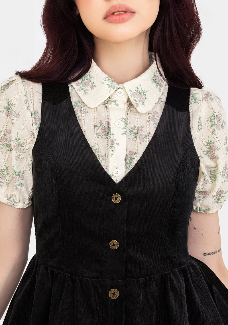 Iris Button Up Pinafore Mini Dress Iris Button Up Pinafore Mini Dress