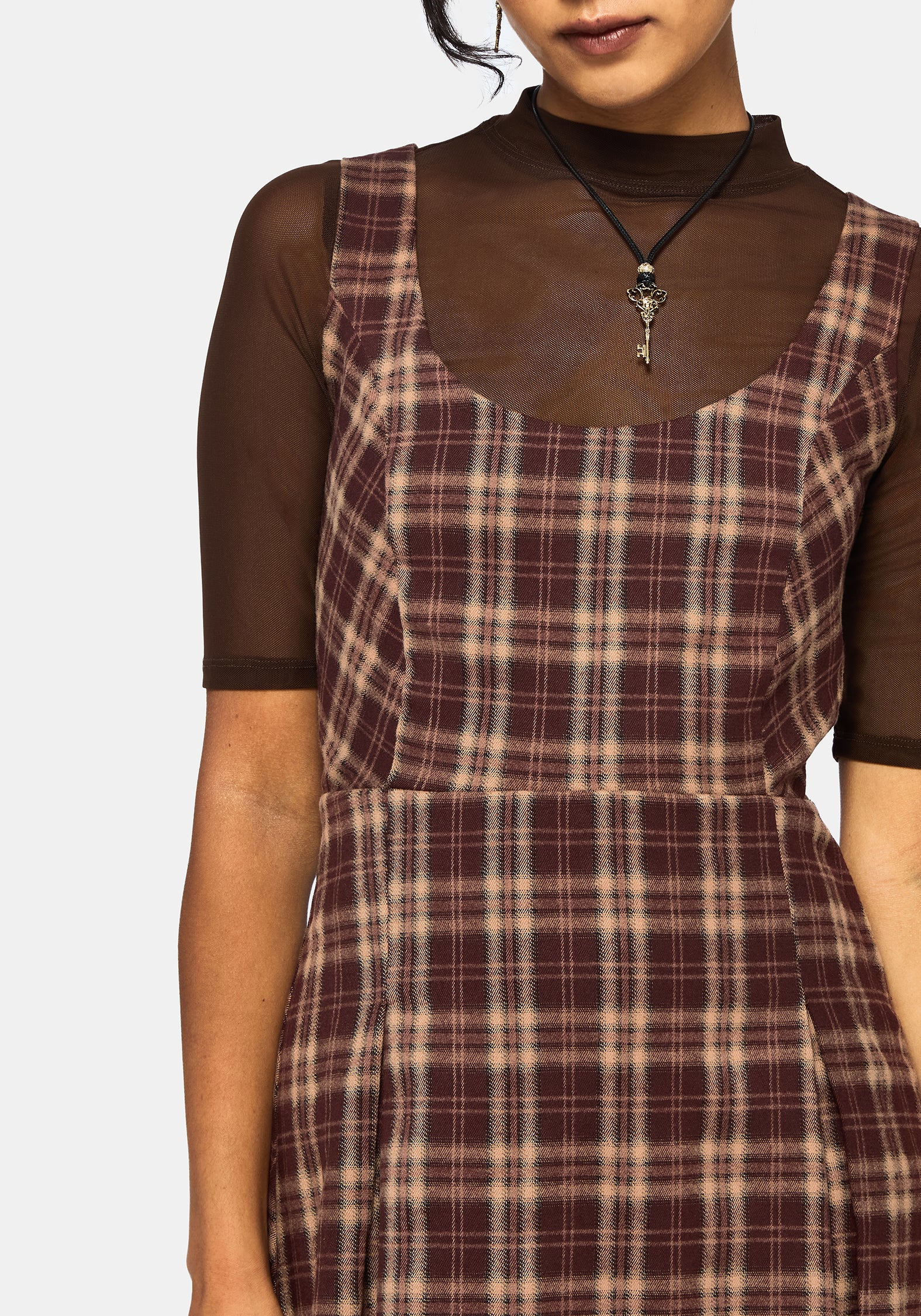 Milo Check Pinafore Mini Dress – Disturbia