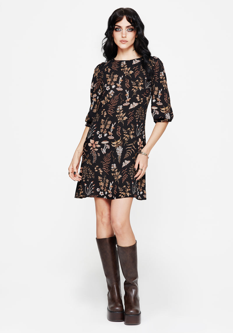 Luthien Shoulder Button Detail Mini Smock Dress