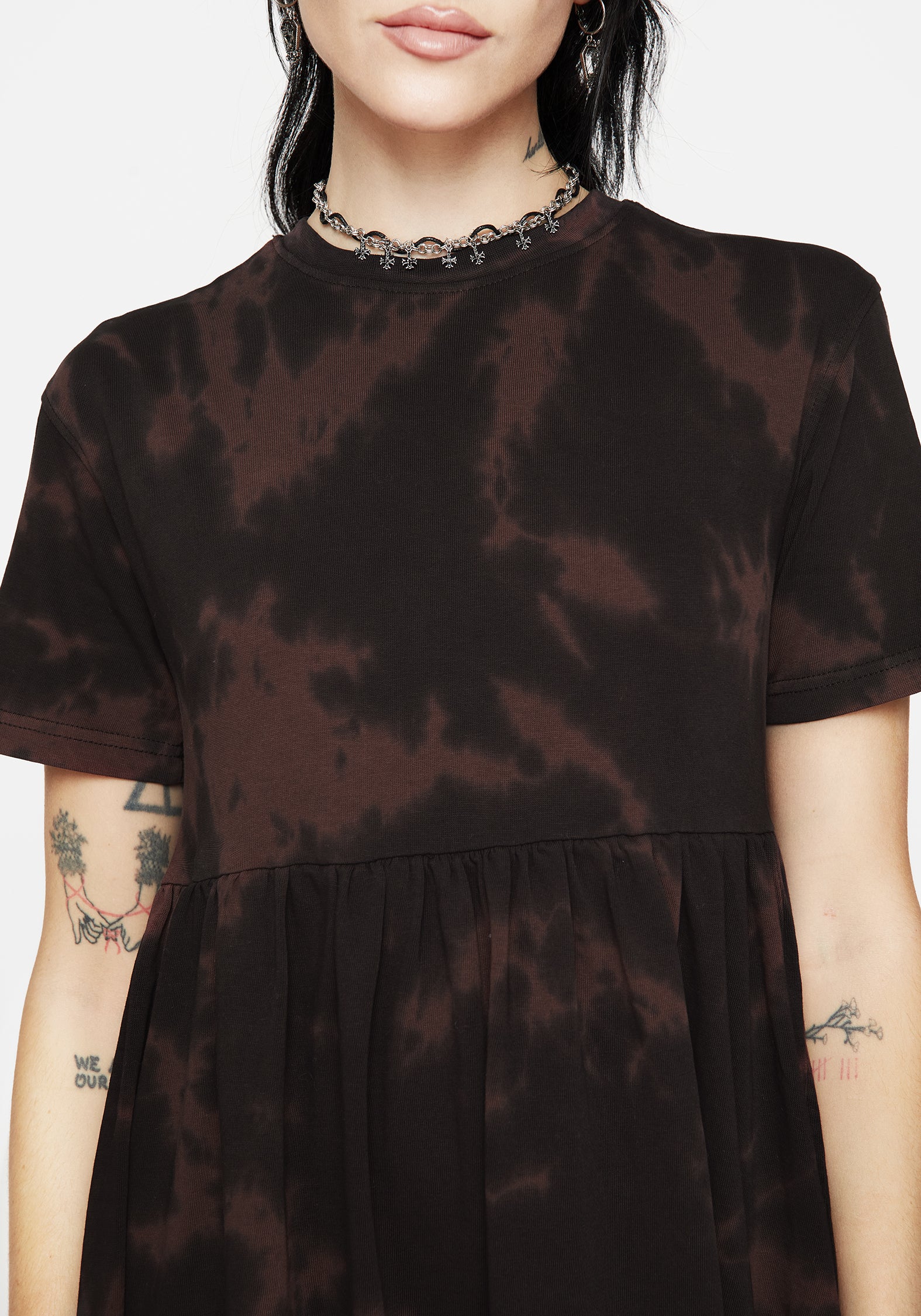 black tie dye mini dress Diva At Dawn Tie Dye Mini Dress - Black/combo