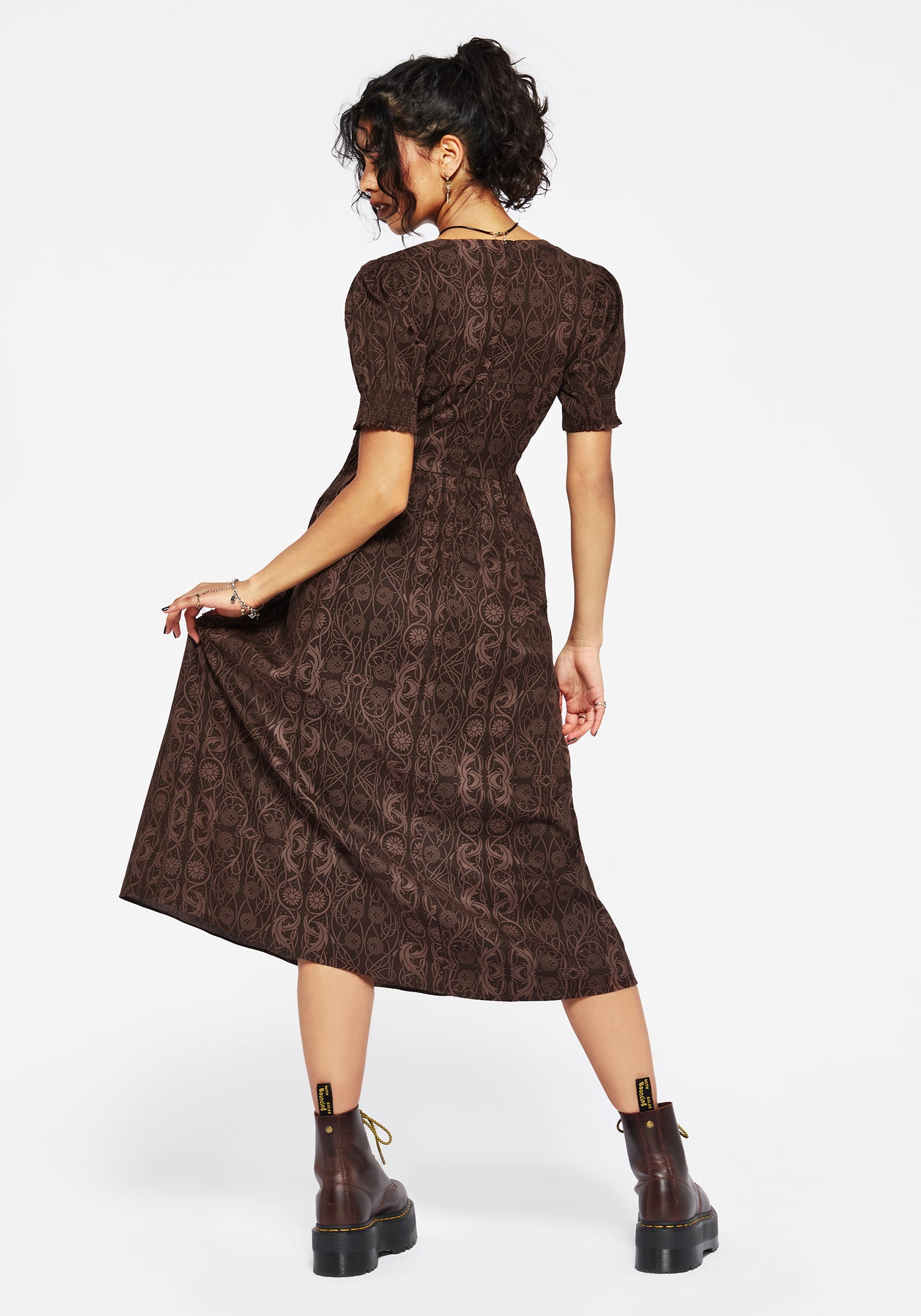 slim fit dress slacks Brown Sugar- Fit/Flare Asymmetric Midi Dress/W Brooch (New)(2 colors) –  DivAbby