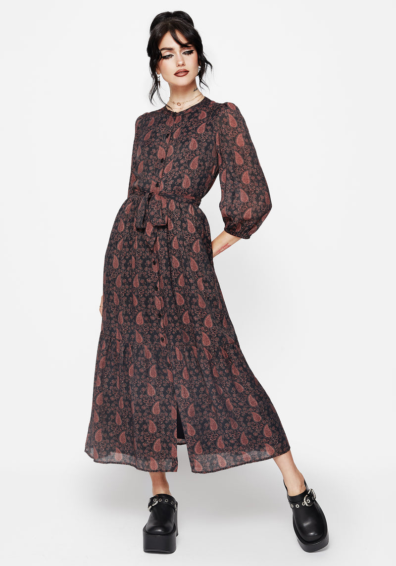 Isola Paisley Shift Midaxi Dress