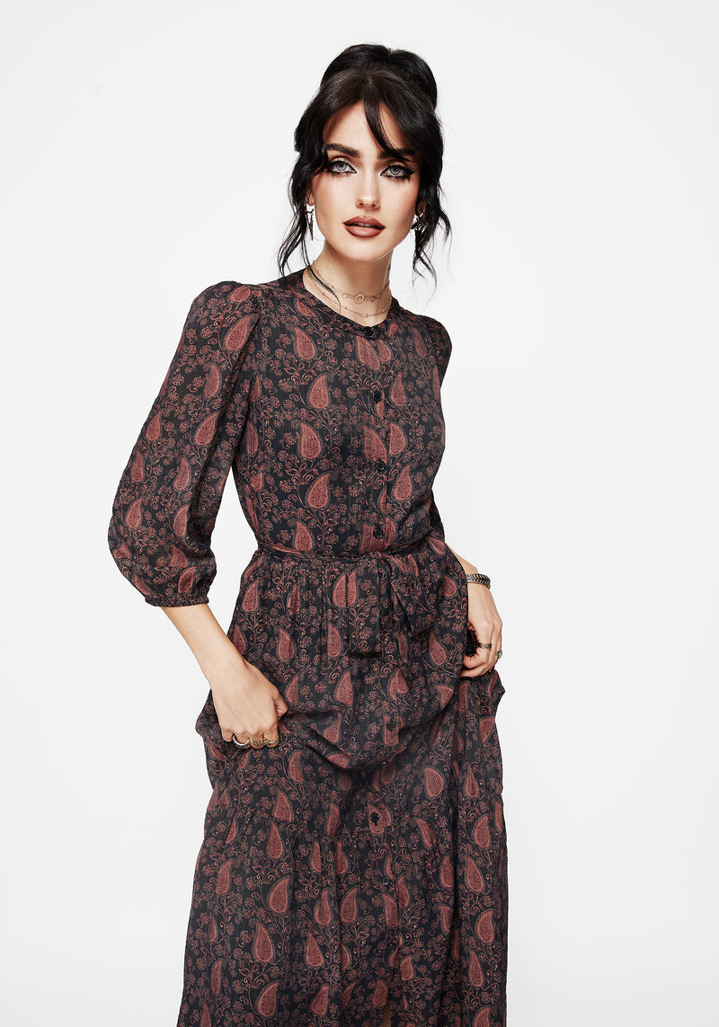 Isola Paisley Shift Midaxi Dress