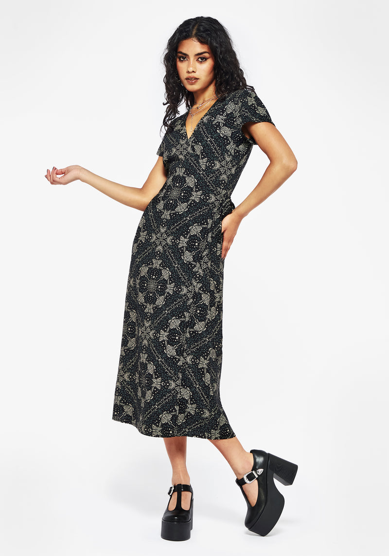 wrap midi dress floral Poem Moth Printed Wrap Midi Dress | Disturbia