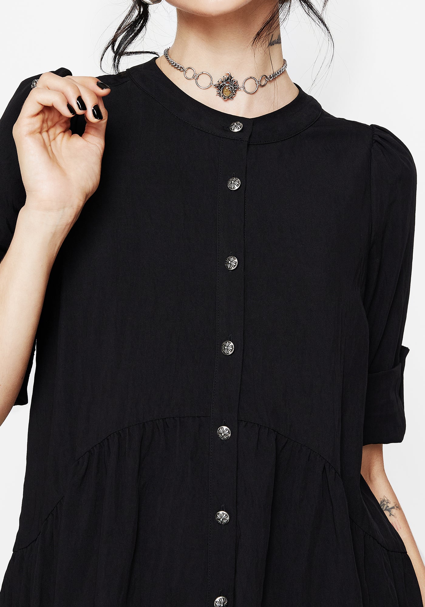 Arden Button Down Mini Smock Dress – Disturbia