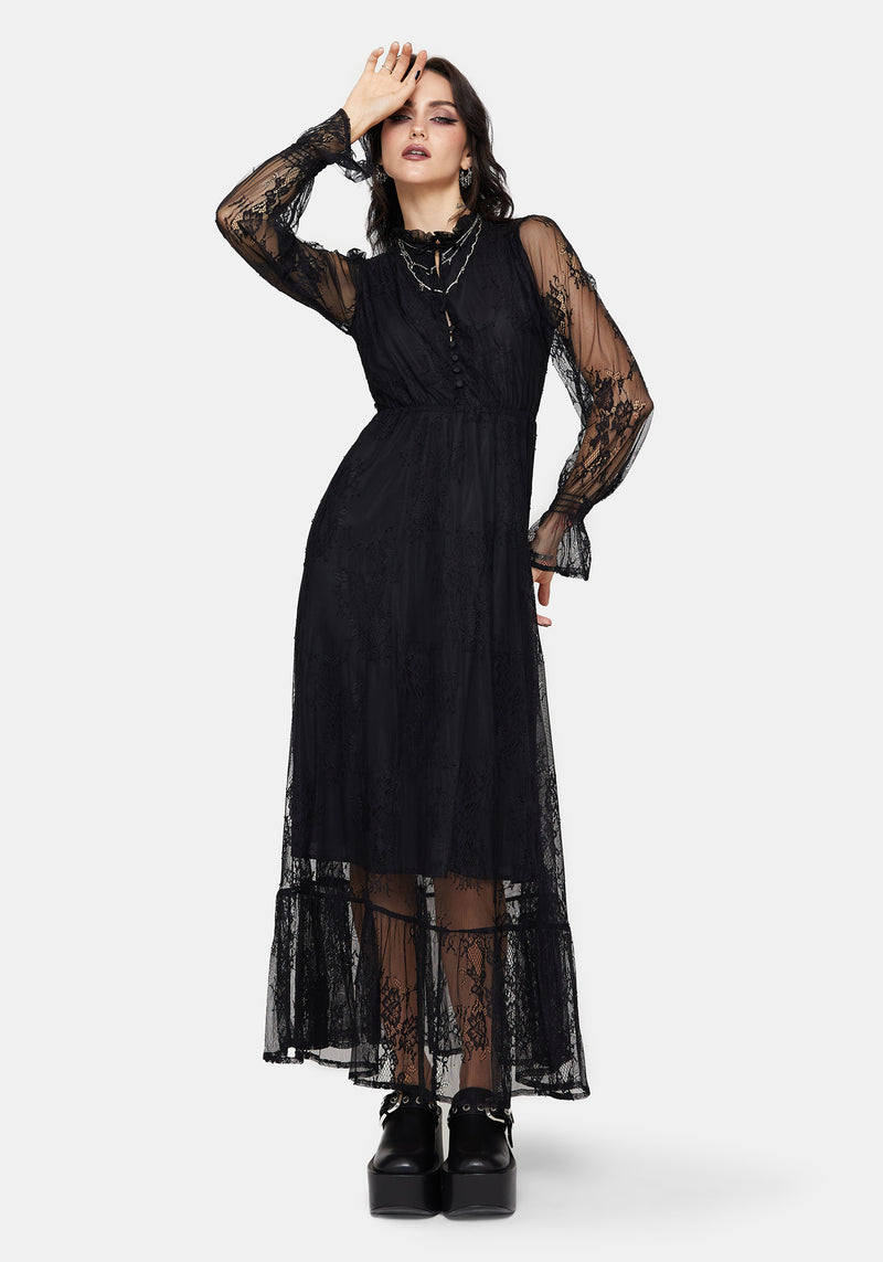 Bertha Lace Tiered Long Sleeve Maxi Dress Disturbia Bertha Lace Tiered Long Sleeve Maxi Dress Disturbia