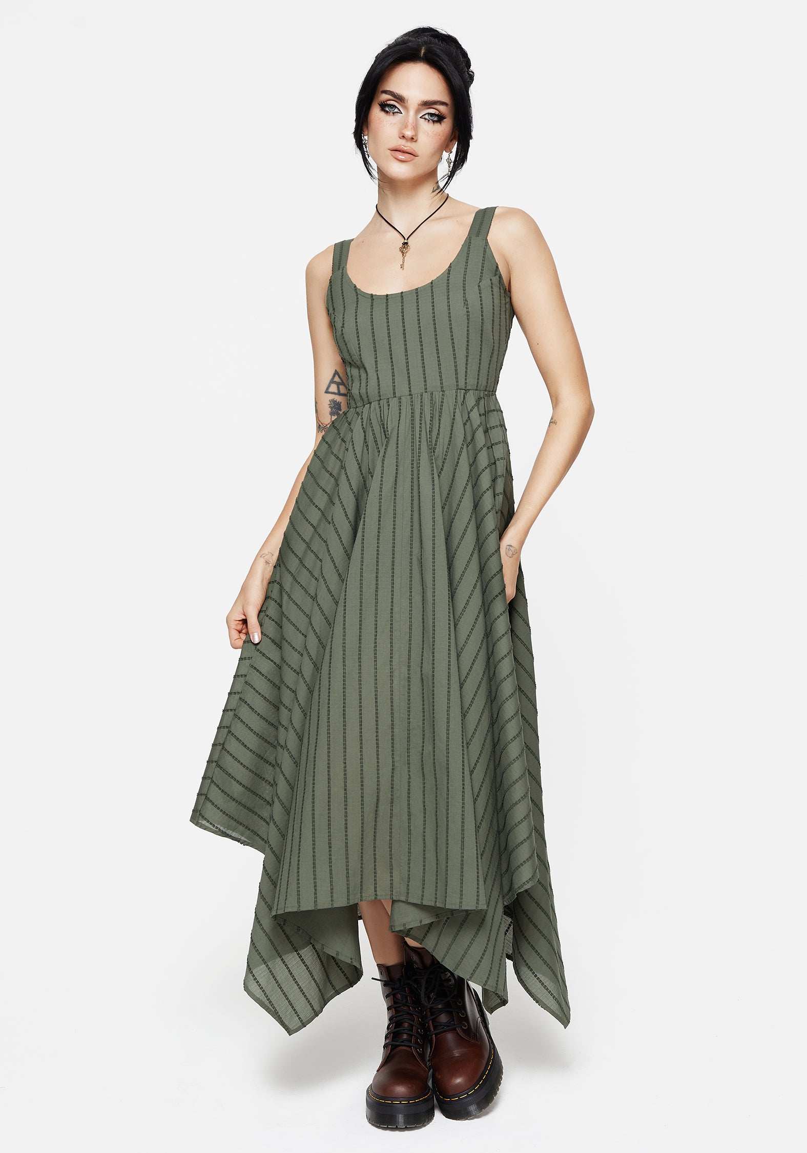 Blythe Cotton Handkerchief Hem Midaxi Dress