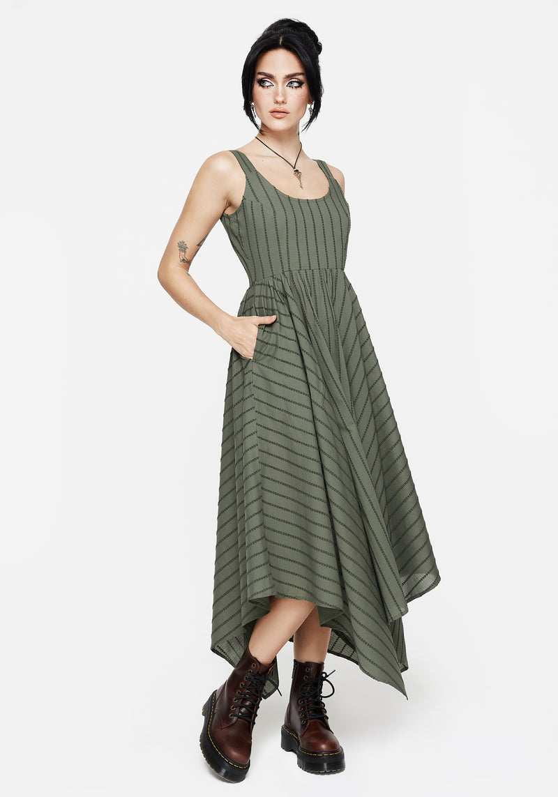 Blythe Cotton Handkerchief Hem Midaxi Dress - Green | Disturbia - Shop Women's Gothic, Alternative & Dark Romantic Fashion, Accessories & Homeware Blythe Cotton Handkerchief Hem Midaxi Dress - Green | Disturbia - Shop Women's Gothic, Alternative & Dark Romantic Fashion, Accessories & Homeware