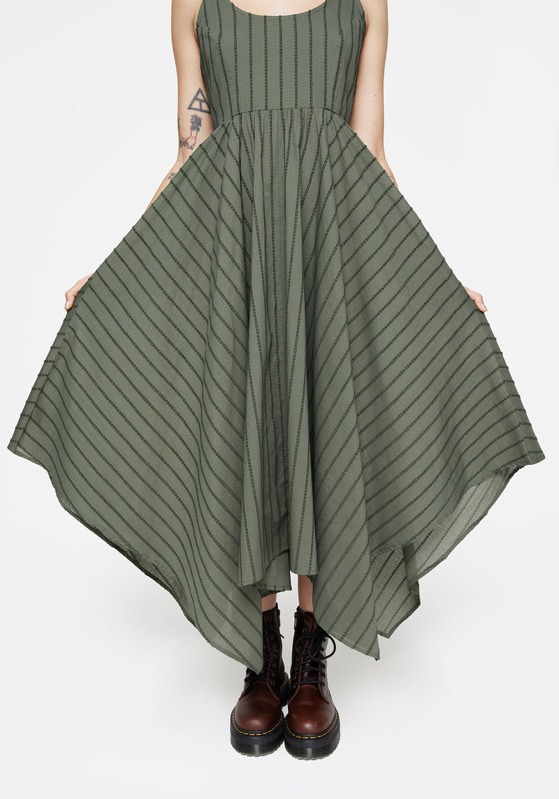 Blythe Cotton Handkerchief Hem Midaxi Dress - Green | Disturbia - Shop Women's Gothic, Alternative & Dark Romantic Fashion, Accessories & Homeware Blythe Cotton Handkerchief Hem Midaxi Dress - Green | Disturbia - Shop Women's Gothic, Alternative & Dark Romantic Fashion, Accessories & Homeware
